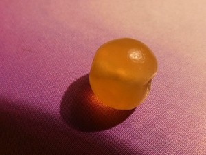 ANCIENT  PYU ROUNDED SURFACE YELLOW CHALCEDONY HEIRLOOM BEAD 7.5 MM LUSTRE