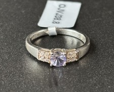 Sterling Silver Ring with Tanzanite Gemstone UK Size P