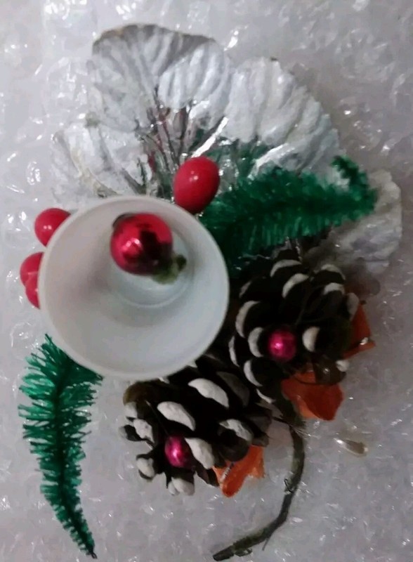 Lot of Vintage Christmas Picks-Mercury Glass Beads & Sugar Bells w/Mercury Beads