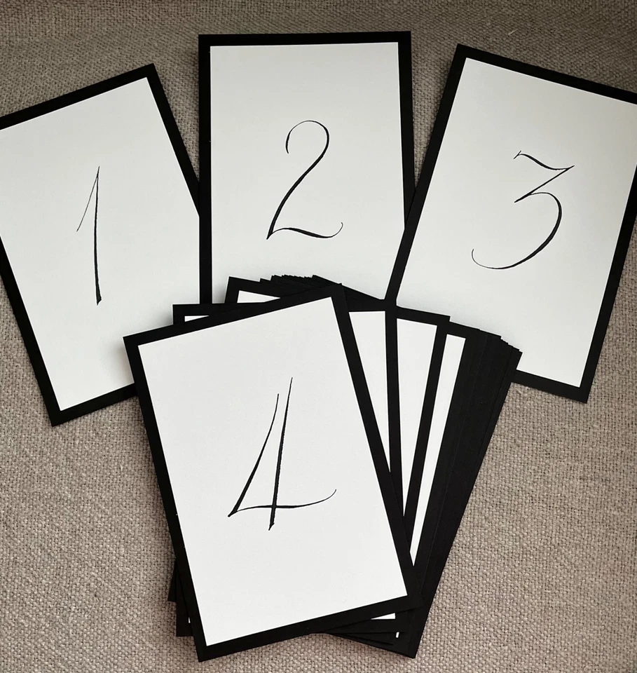 Set of 20 Hand Lettered Table Numbers For Wedding Reception Formal Event - Image 2 of 4