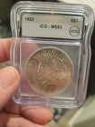 1923 Icg Peace Dollar. - MS63