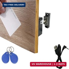 RFID Lock Electronic Cabinet Lock, Hidden DIY Lock with USB Cable for Wooden Cab