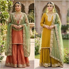 SALWAR KAMEEZ PAKISTANI INDIAN WEDDING PARTY WEAR BOLLYWOOD SUIT SHARARA PLAZZO