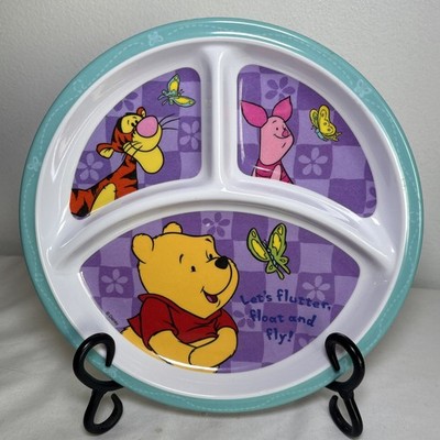 Vintage Winnie The Pooh Divided Plate Melamine Zak Designs 8.5 