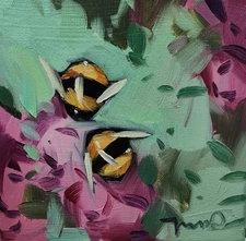 Jose Trujillo Fine Art PRINT 16x16" Collectible Artist Floral Bees Decor
