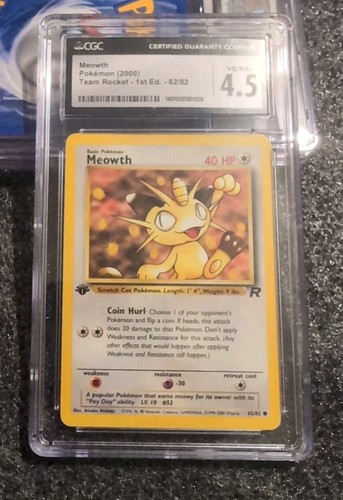 Meowth (1st Edition) graded CGC 4.5 for sale on eBay