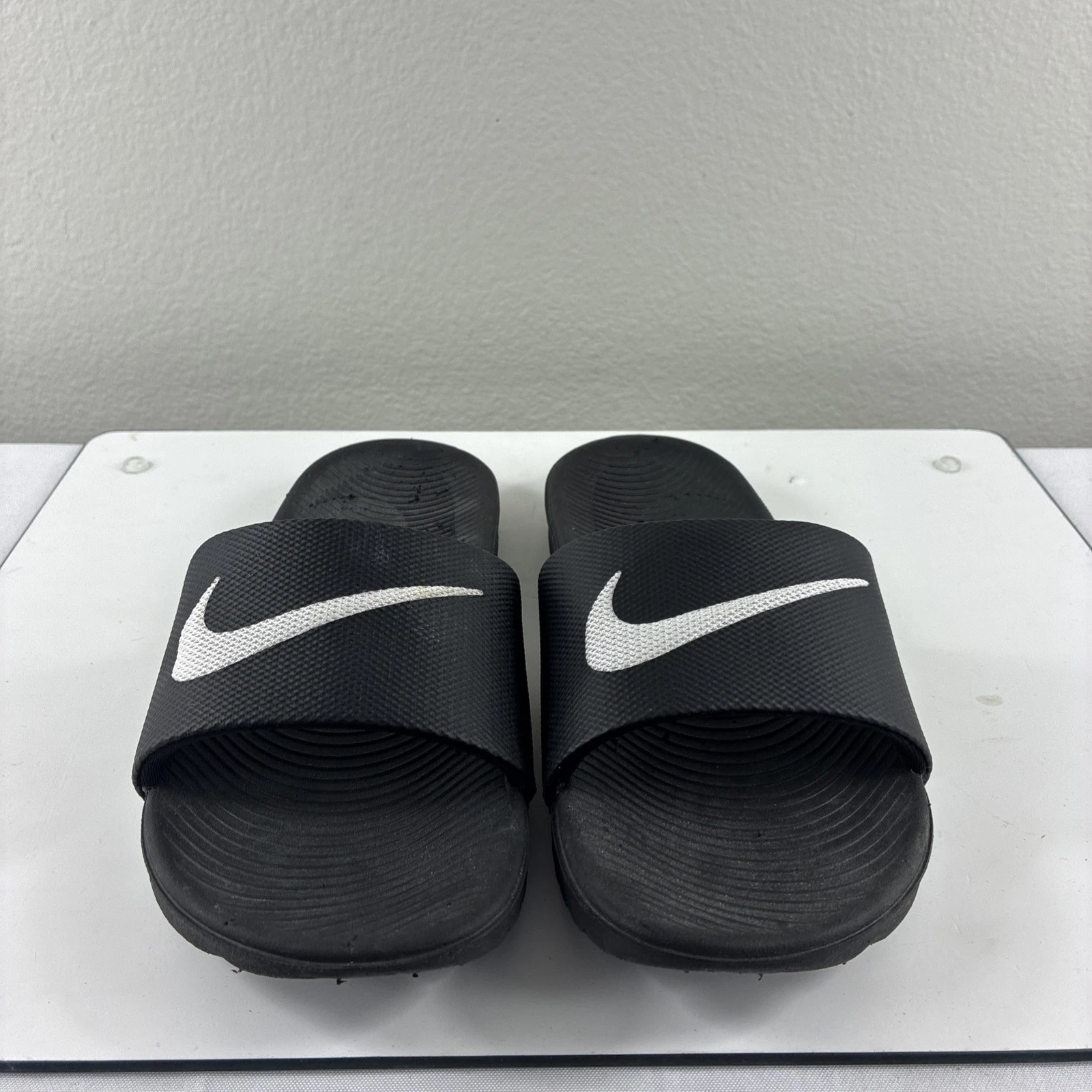 Sandali Nike Kawa Slide nero bianco 819352 001 ragazzo ragazzo ragazzo taglia 4 anni