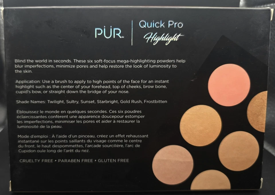 *NUEVO* PUR Quick Pro Powder Highlight Palet. 6 hermosos tonos. Foto 3 de 3