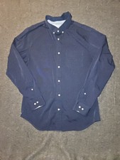 Banana Republic Grant Slim Fit Button Down Men's Large Blue Luxe Stretch Poplin