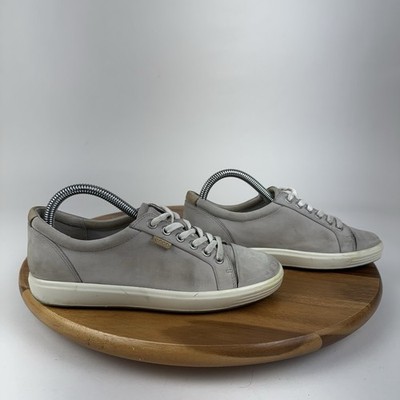 Womens Ecco Soft 7 Taupe Nubuck Leather Casual Low Lace Up Sneakers Size EU 37