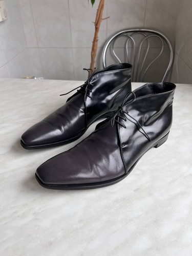 Prada Leather Formal High Boots Chelsea Classic drees Shoes black Sz 11 Euro 45 - Picture 2 of 24