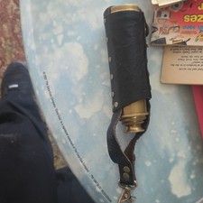Brass Collapsible Spyglass Telescope w/ Leather Wrap Cover Strap