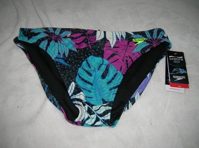 SPEEDO - MULTI COLOR TROPICAL PRINT  BLACK BACKGROUND - SIZE 36 - NWT!!