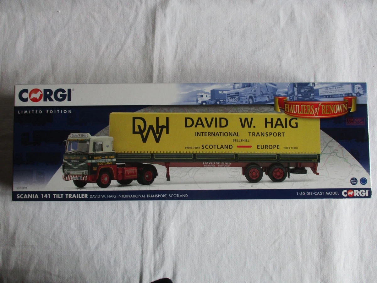 CORGI CC15308 SCANIA 141 TILT TRAILER - REMORQUE BACHEE DAVID W. HAIG TRANSPORT