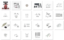 Metal Parts Suspension Arm/Gearbox For WLtoys 1/24 244016 LOSI 1/24 Micro-B