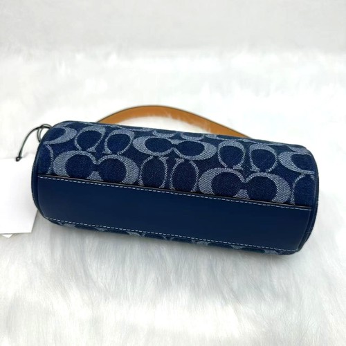 Coach Wristlet Nolita Barrel Bag Signature Denim Gold Blue Natural NWT CZ459 - Picture 4 of 11