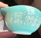 Vintage PYREX 442 Butterprint Amish Turquoise Cinderella Mixing Bowl 1.5 Qt USA