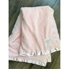 Little Giraffe Blush Pink Plush Baby Blanket with Satin Trim