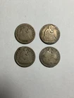 Lot of 4 Seated Liberty Half Dimes - 1838?, 1853, 1856, 1861