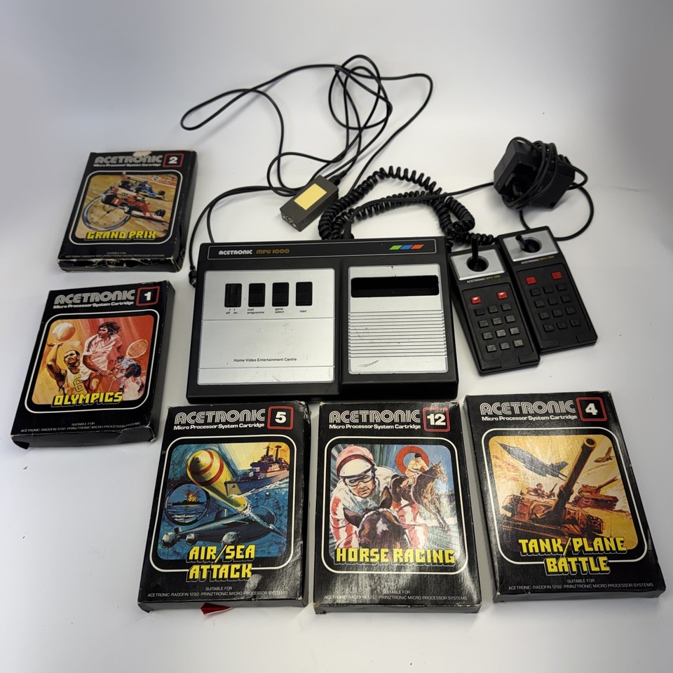 Acetronic MPU 1000 with Cartridges Vintage Gaming Console Bundle