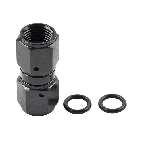 6AN Buchse zu Buchse gerade Swivel Coupler Union Fitting Adapter Aluminium Blk - Picture 2 of 10