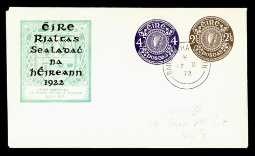 DR WHO 1972 IRELAND FDC? STAMP ANIV CACHET COMPOUND STATIONERY R28760