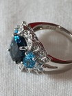 MICHELLE ALBALA 925 Sterling White, Blue & London Blue Topaz  Ring Size 7.75 NIB — photo 7