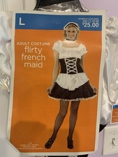 Flirty French Maid Adult Costume Size Large NEW