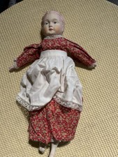 Antique Bisque Doll Cloth Body Damaged For Repair Parts Vintage