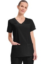 Cherokee Workwear Scrubs Women V Neck Scrub Top 4727 BLKW Black Free Ship