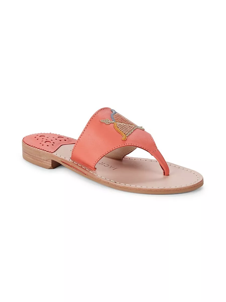 JACK ROGERS Sagittarius Leather Thong Sandals Size 9