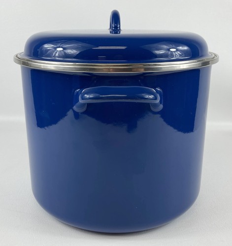 San Ignacio Stock Pot Blue Enamel 8 Quart - Picture 2 of 8