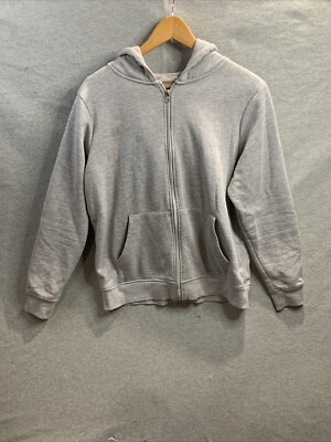 Primark Cares Unisex Gray Full Zip Hoodie M Drawstring Loose Fit