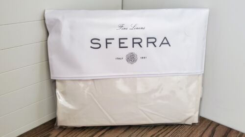 SFERRA Finna 3460 Extra Long Staple Cotton Percale TWIN XL Fitted Sheet Ivory - Picture 1 of 11