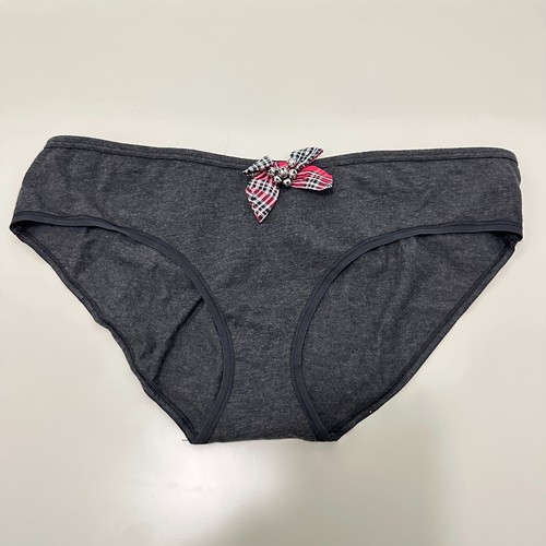 Victoria's Secret Hiphugger Bikini Panty XL Gray Knit Ruffle Tartan Plaid Bells