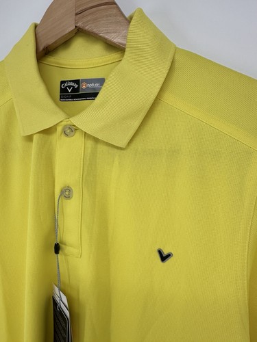 Callaway Opti-Dri Yellow Men’s Golf Polo Shirt Size Small Collared Short Sleeve - Picture 2 of 10