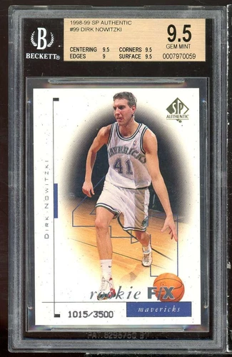 Dirk Nowitzki Rookie Card 1998-99 SP Authentic #99 BGS 9.5 (9.5 9.5 9 9.5)