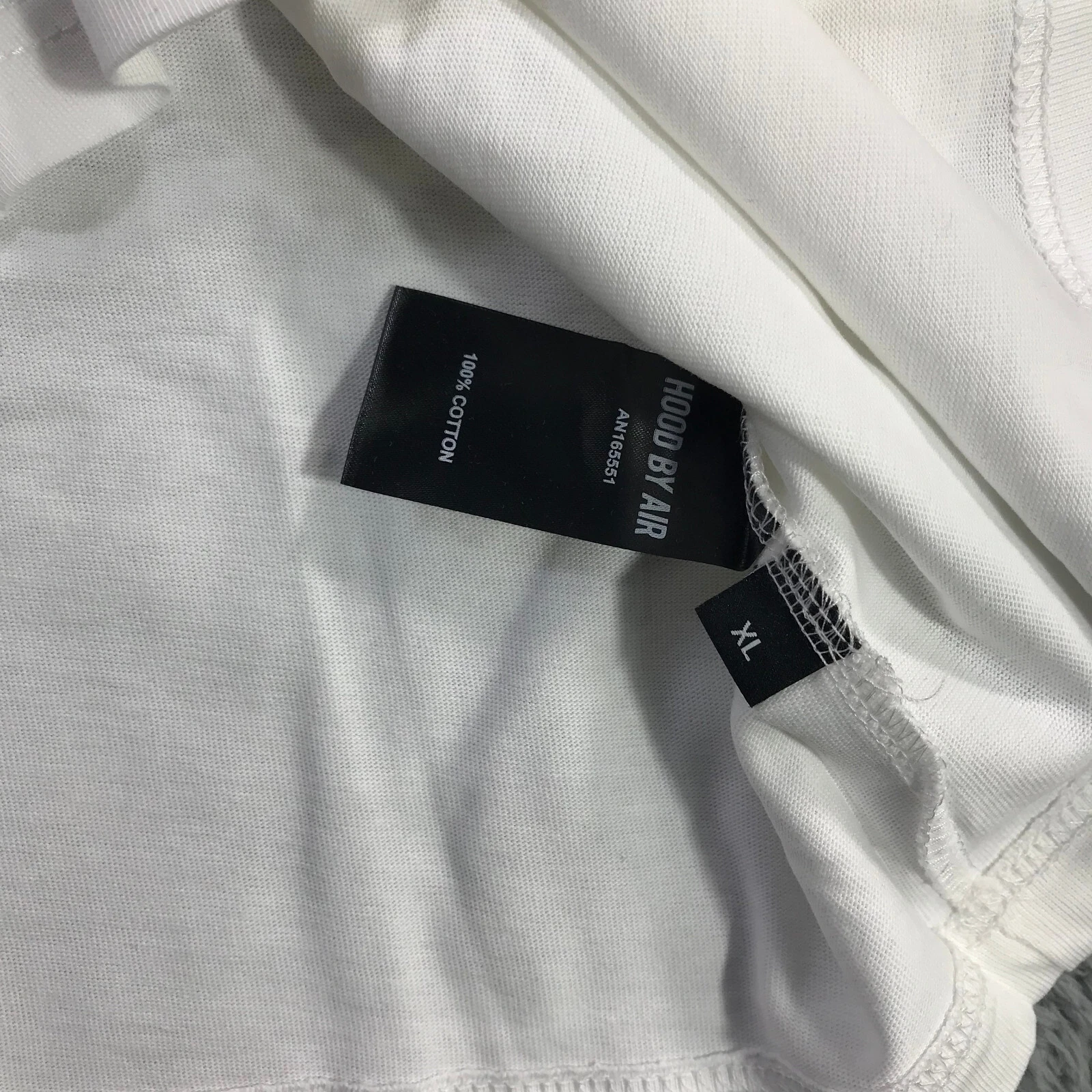 HBA (HOOD BY AIR) Camicia Hood By Air Uomo Extra Large HBA Bianco Grigio Screensaver Preppy Girocollo z