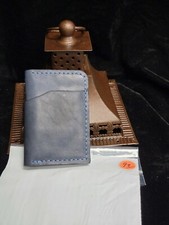 Genuine Leather Hand Made,hand stitched,bifold wallet,mid size,vertical 92 new