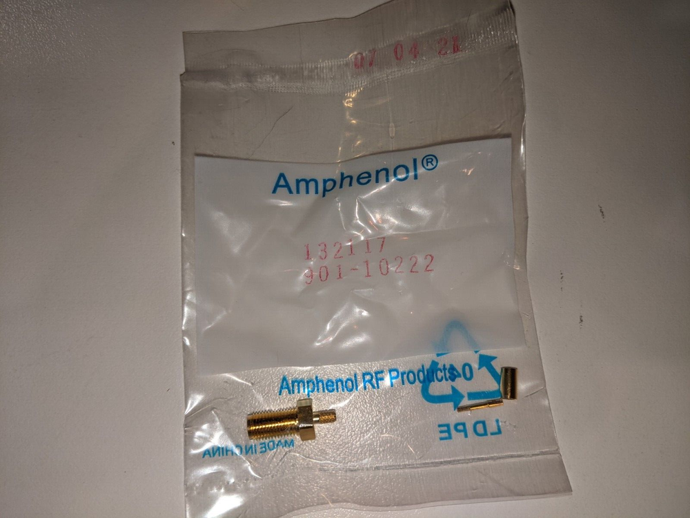 Amphenol 132117 SMA Crimp Jack RG-174/U, 188A/U, 316/U GPS