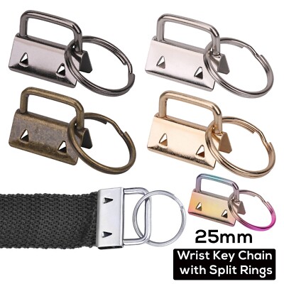 5er Pack 10 20 50 Schlüsselanhänger Hardware Clip Kalbsleder mit geteiltem Ring für Rucksack