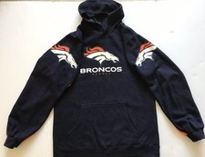 Authentic NFL Team Apparel Denver Broncos Hoodie Youth Navy Blue  Orange