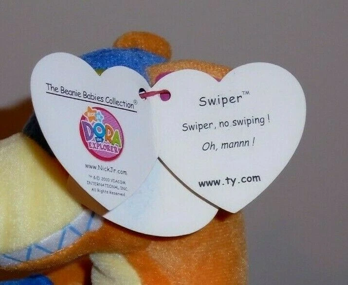 Juguete de peluche Ty Beanie Baby SWIPER the Fox Dora the Explorer (7 pulgadas) MWMT Foto 4 de 4