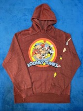 Looney Tunes Hoodie Pullover Cartoon Cast, Bug Bunny, Tweety, Daffy, Mens Large