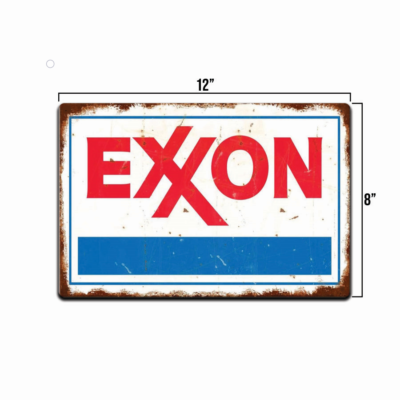 TIN SIGN Exxon Oil Gas Rustic Gas Station Metal Sign Décor Garage
