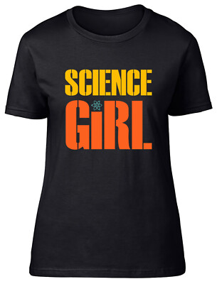 Science Girl Damen T-Shirt Wissenschaftler Atome Labor Physik Damen Geschenk Tee