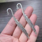 5 Stück Antik Tibetisch Silber Mit Öse Metall Lesezeichen - Feder 8cm