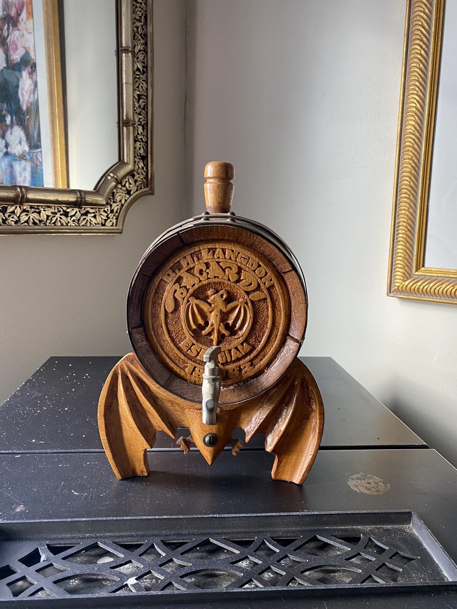 Rare Bacardi oak Rum Barrel/ Bat Wings | eBay