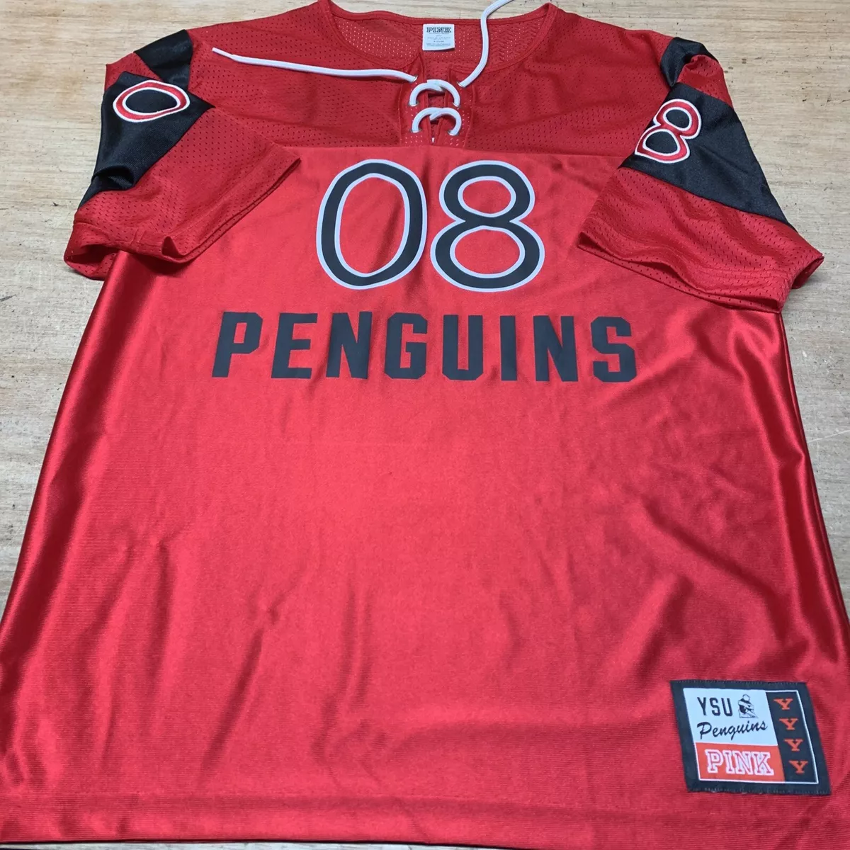 Pink Brand Women s YSU Penguins Tie Up Jersey Top Size Small