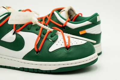 NIKE DUNK LOW OFF-WHITE USED SIZE 9 WHITE PINE GREEN CT0856 NIKE DUNK LOW OFF-WHITE USED SIZE 9 WHITE PINE GREEN CT0856